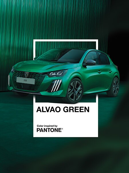 Pantone x PEUGEOT E-208 in Alvao Grün